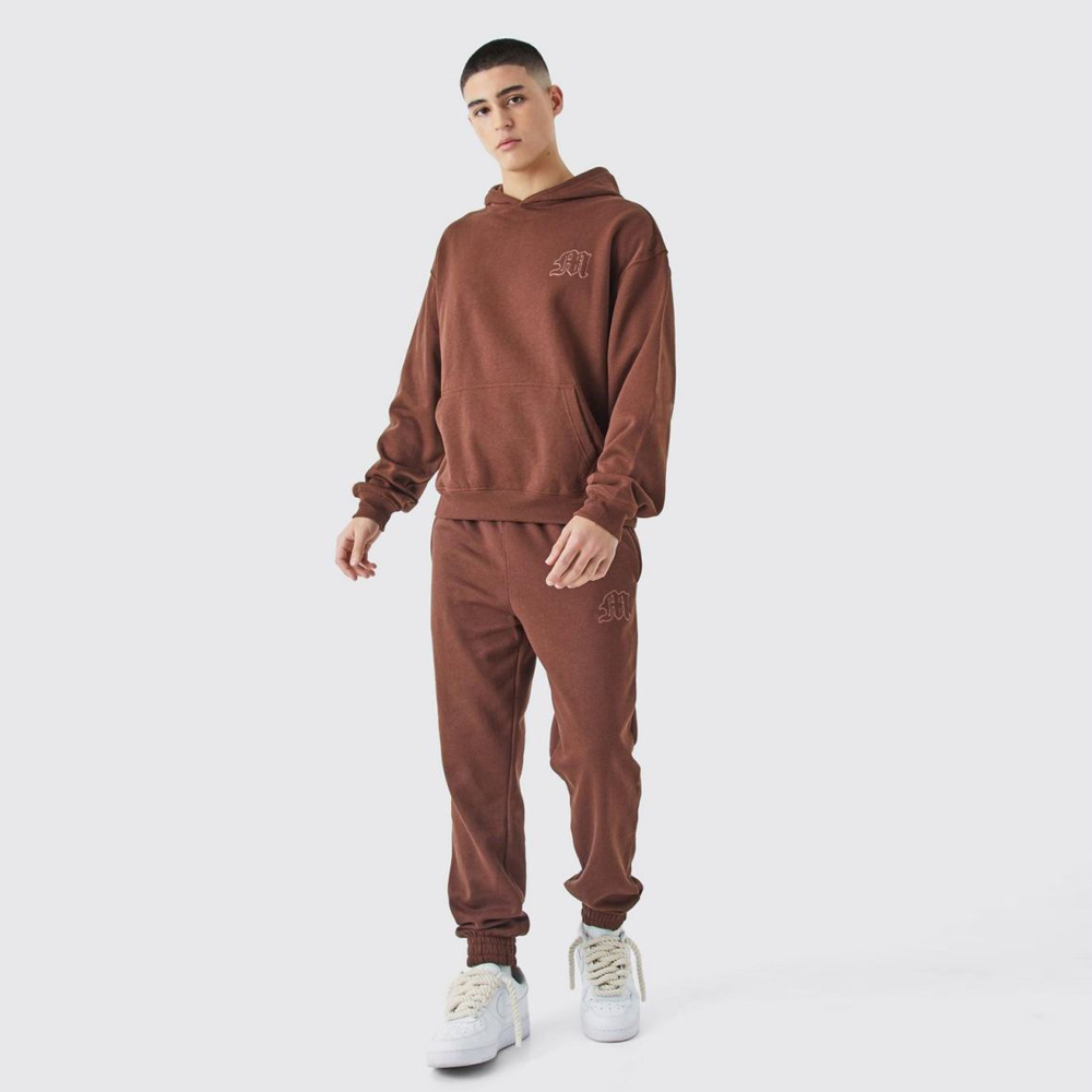 Boxy Embroidred Hooded Tracksuit