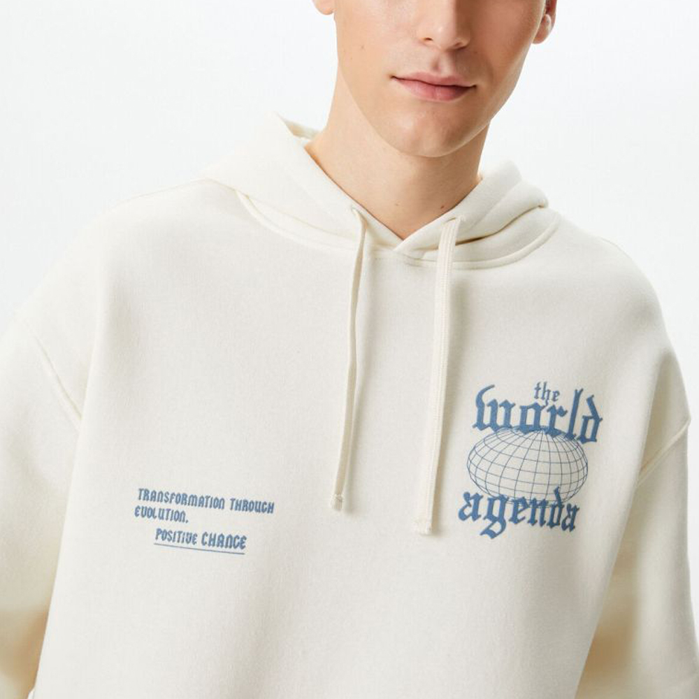 Oversize Sweatshirt Hooded With Printed Slogan On The Back