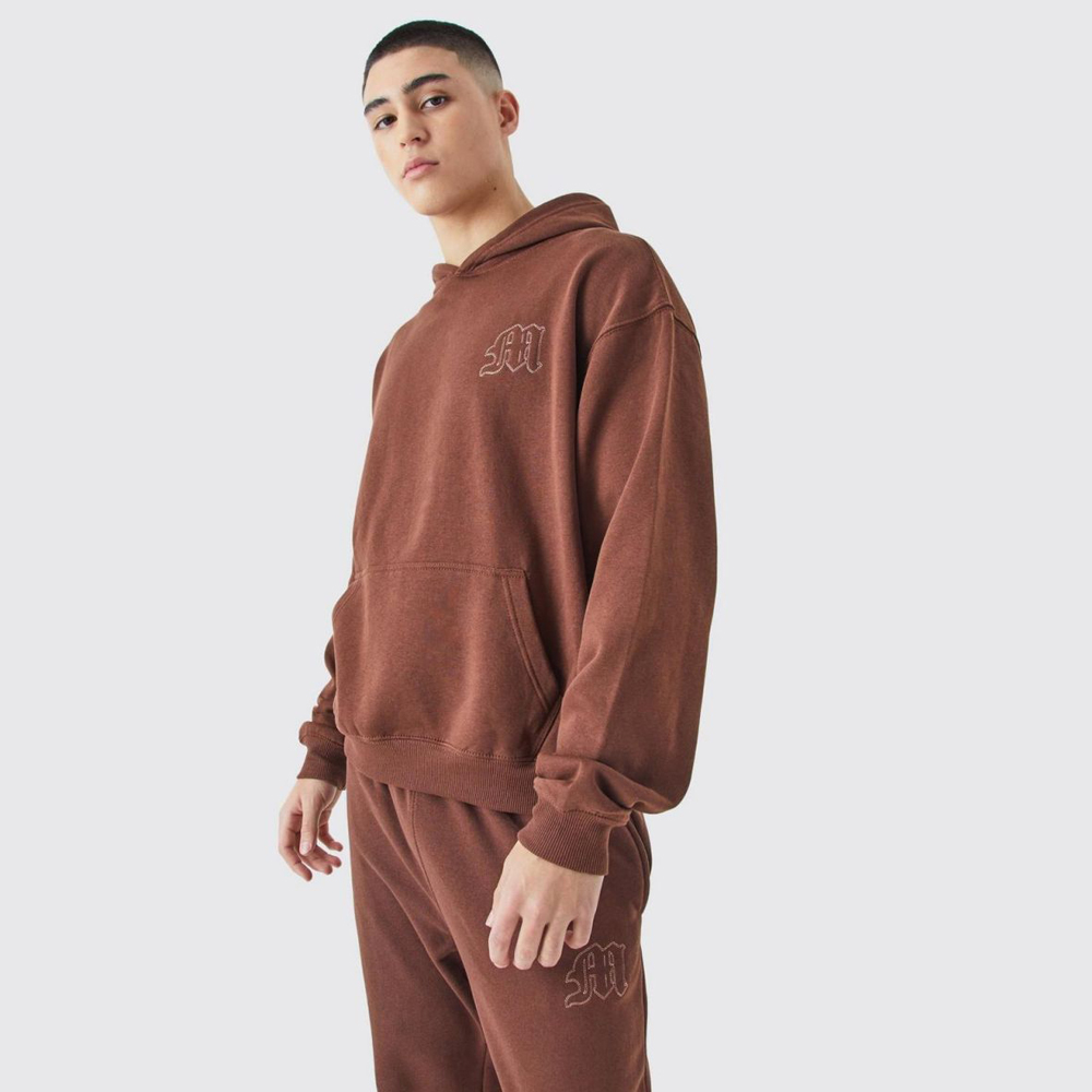 Boxy Embroidred Hooded Tracksuit