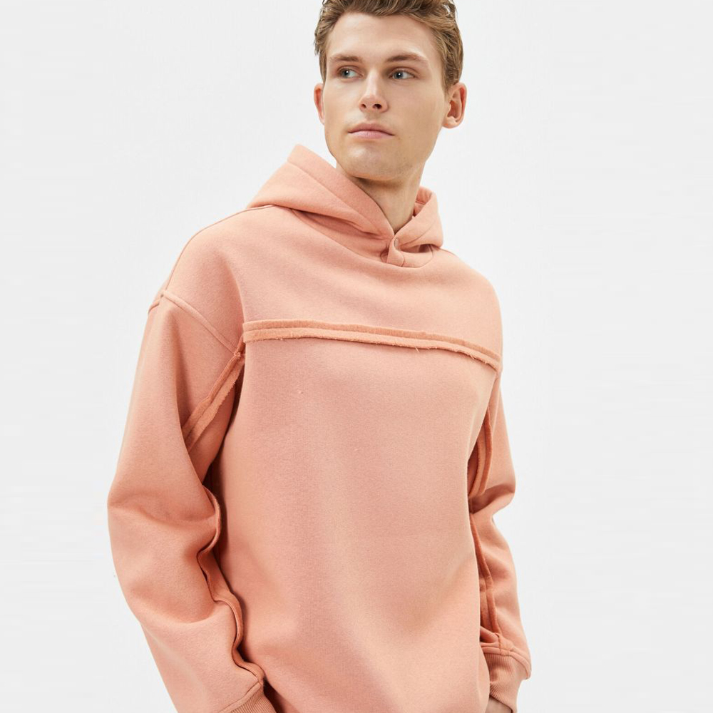 Oversize Hooded Sweatshirt With Stitching Detail Long Sleeve