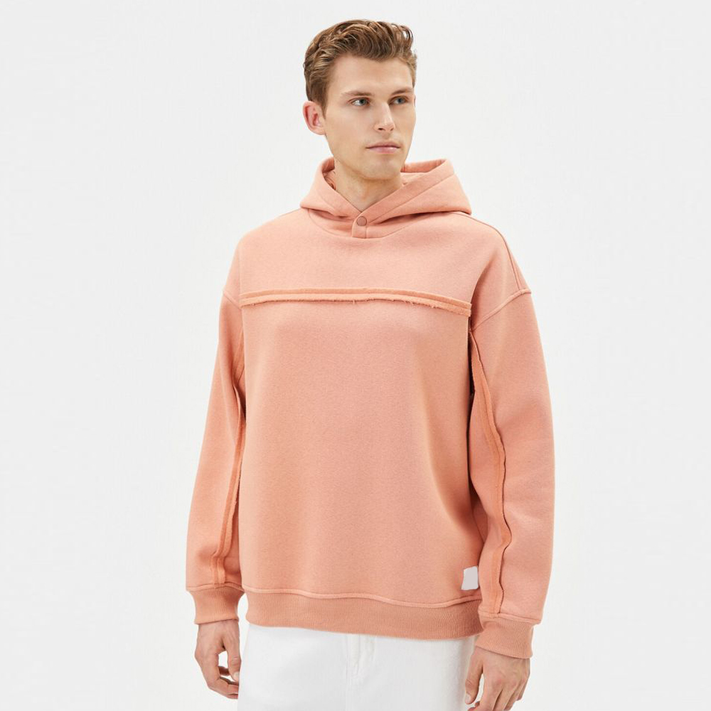 Oversize Hooded Sweatshirt With Stitching Detail Long Sleeve