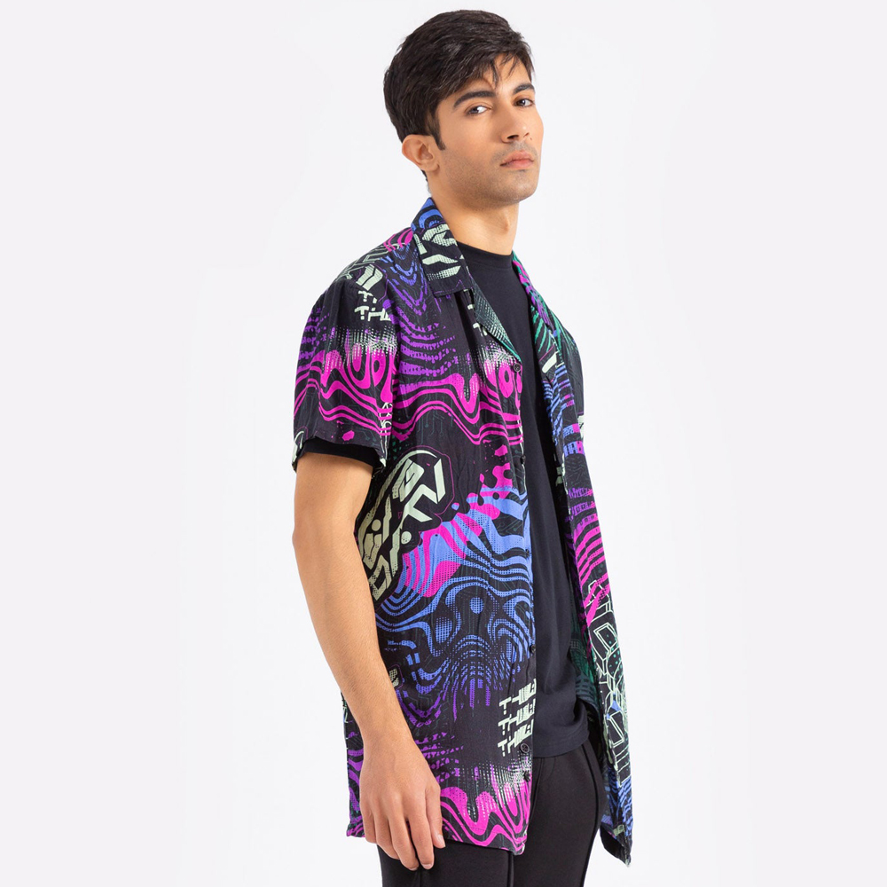 Custom Print Tropic Shirts Mens Button Up Resort Shirt